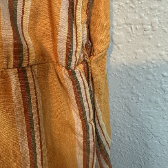 Pact Dress The Canopy Picnic Dress Size S Orange Sun Drenched Stripes Casual - Picture 10 of 10